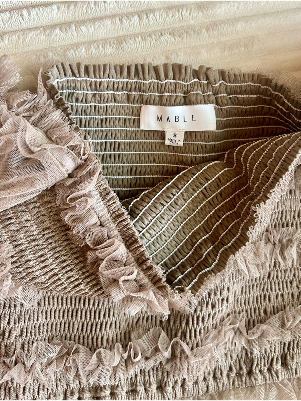 MABLE Smocked Ruffle Top - Picture 4 of 4